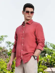 Nautica Men Summer-Ready Spread Collar Cotton-Linen Shirt