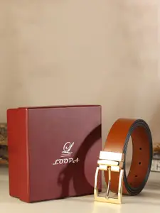 LOOPA Men Textured Leather Reversible Formal Belt