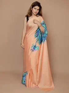 Anouk Ethnic Motifs Printed Satin Saree