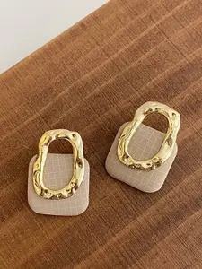 VAGHBHATT Gold-Plated Square Shaped Studs