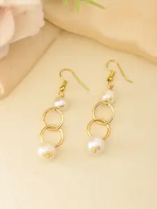 Silvermerc Designs Gold-Plated Pearls Drop Earrings