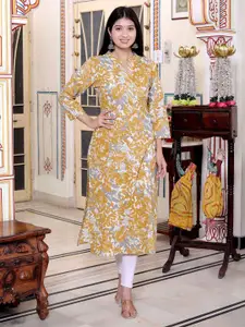 Jevi Prints Women Floral Printed Straight Kurta