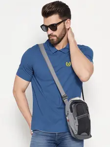 MACK JONNEY Solid Polo Collar Cotton T-shirt