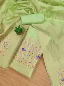 Panzora Ethnic Motifs Woven Design Zari Banarasi Silk Unstitched Dress Material