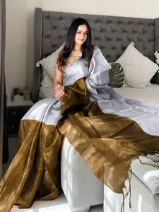 Anouk Colourblocked Woven Design Tissue Saree