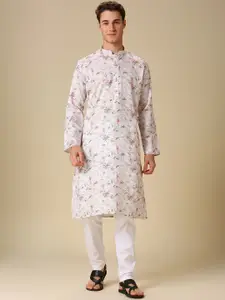 RAJUBHAI HARGOVINDAS Men Printed Regular Kurta with Churidar