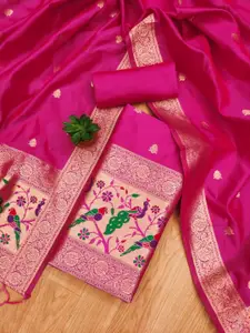 Panzora Ethnic Motifs Woven Design Zari Banarasi Silk Unstitched Dress Material