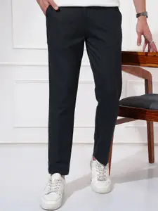 HIGHLANDER Men Textured Slim Fit Mid-Rise Trousers