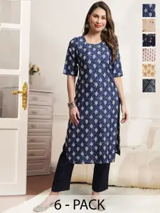 7Threads Women Ethnic Motifs Printed Floral Crepe Kurta