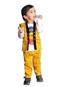 BAESD Boys Printed Shirt With Trouser & Waistcoat