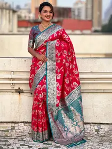 SGF11 Floral Woven Design Pure Silk Kanjeevaram Saree