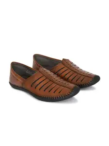 YOU LIKE Men Solid Round Toe Slip-On Mojaris Casual Shoes