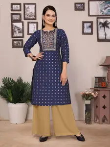 Rangita Women Floral Embroidered Straight Knee Length Kurta