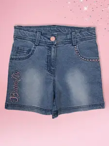 CUTECUMBER Girl Mid-Rise Regular Fit Denim Shorts