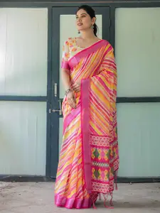 SGF11 Striped Pure Linen Saree with Blouse Piece
