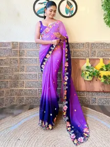 SGF11 Floral Embroidered Pure Georgette Saree