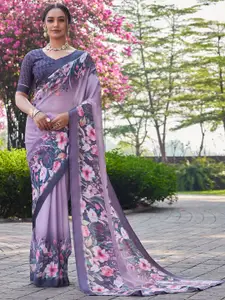 Satrani Floral Printed Pure Georgette Saree