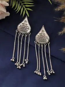 Silvermerc Designs Silver-Plated Contemporary Shaped Artificial Beaded Drop Earrings