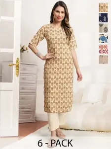 7Threads Women Ethnic Motifs Printed Floral Crepe Kurta