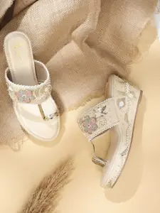 V-WALK Women Embellished Ethnic Wedge Sandals