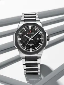 Naviforce Men Textured Dial Date Aperture Analogue Watch NF9245 S B B
