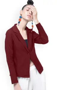 Moda Rapido Cotton Notched Lapel Collar Single-Breasted Blazer