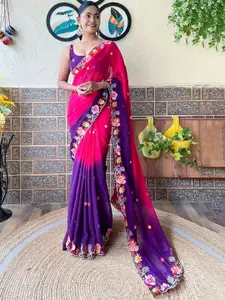 SGF11 Floral Pure Georgette Handloom Saree