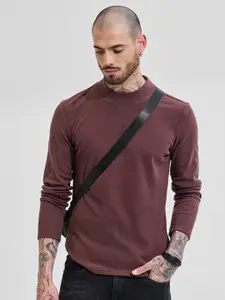 Snitch Men Snitch Brown Solid Pullover Sweater