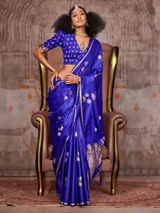 Anouk  Embellished Ethnic Motifs Zari Satin Gadwal Saree