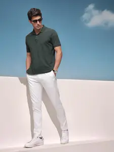 French Connection Men Striped Slim Fit Regular Trousers