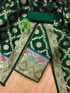 Panzora Ethnic Motifs Woven Design Zari Banarasi Silk Unstitched Dress Material