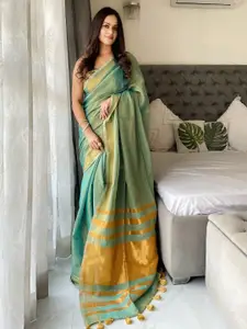 Anouk Striped Woven Design Zari Tissue Saree