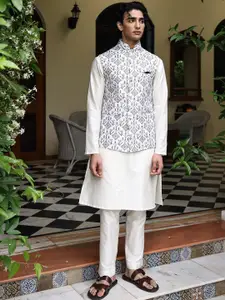 PATR Embroidered Woven Nehru Jacket