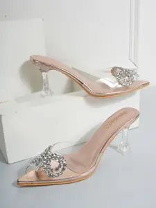 DressBerry Women Western - Embellished Kitten Sandals