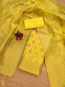 Panzora Ethnic Motifs Woven Design Zari Unstitched Dress Material