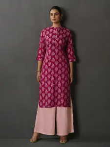 Anouk Women Paisley Printed Mandrain Collar Kurta