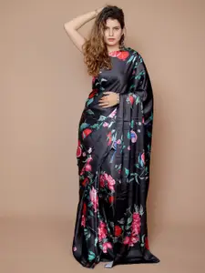 Anouk Floral Satin Designer Saree