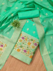 Panzora Ethnic Motifs Woven Design Zari Banarasi Silk Unstitched Dress Material