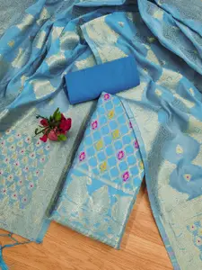 Panzora Ethnic Motifs Woven Design Zari Unstitched Dress Material