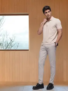 French Connection Men Striped Slim Fit Regular Trousers