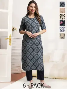 7Threads Women Ethnic Motifs Printed Floral Crepe Kurta