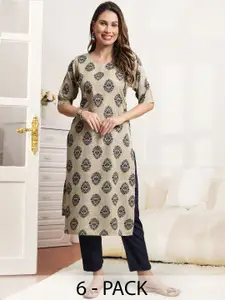7Threads Women Ethnic Motifs Printed Floral Crepe Kurta