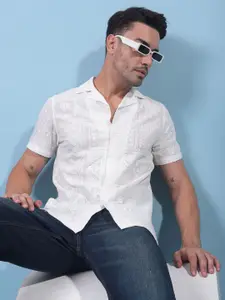 Crimsoune Club Men Classic Slim Fit Floral Casual Shirt