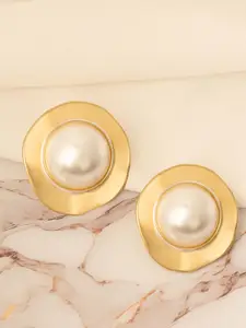 VOGUE PANASH Gold-Plated Pearls Studded Contemporary Studs