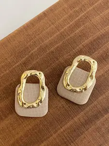 KRENOZ Gold-Plated Geometric Shaped Textured Studs