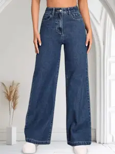 RIVI Women High-Rise Straight Fit Light Fade Stretchable Jeans