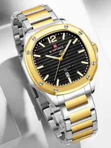 Naviforce Men Textured Dial & Stainless Steel Straps Analogue Watch NF9243S G B