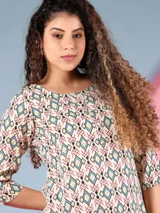 V-Mart Women Geometric Printed Round Neck Kurta