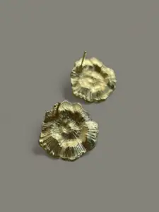 SUBHAGALANKAR Gold-Plated Artificial Beaded Floral Shaped Studs