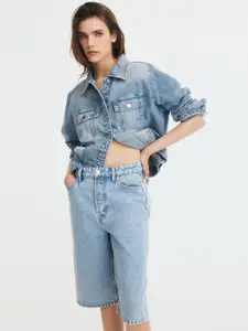 H&M High Knee Denim Shorts